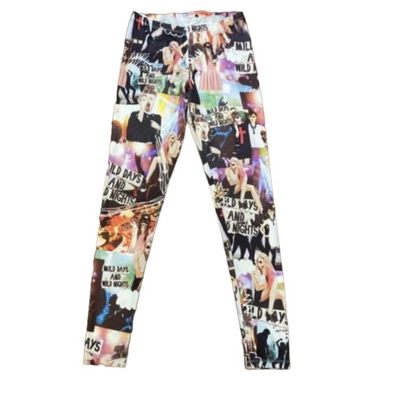 NWT Forever 21 Mild Days Wild Days Retro Graphic Print Leggings Multicolor Small - Picture 1 of 8